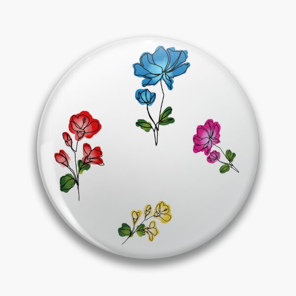 Item preview, One line flower peonies colourful  designed and sold by M.lodhi.