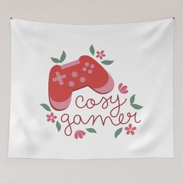 Item preview, Cosy Gamer Red Game Controller with Flowers designed and sold by winterpumpkin.
