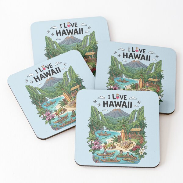 Item preview, I Love Hawaii - Hawaii Travel Holiday Vacation Gift designed and sold by BobaTeeStore.