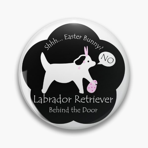 Item preview, Funny Labrador Retriever Easter Bunny Behind the Door Black Base designed and sold by Na7nasColorShop.