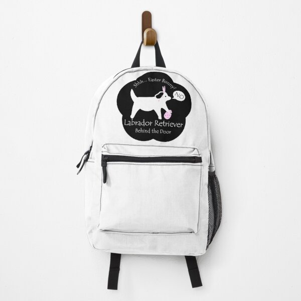 Item preview, Funny Labrador Retriever Easter Bunny Behind the Door Black Base designed and sold by Na7nasColorShop.