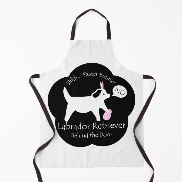 Item preview, Funny Labrador Retriever Easter Bunny Behind the Door Black Base designed and sold by Na7nasColorShop.
