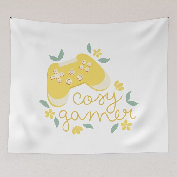 Item preview, Cosy Gamer Yellow Game Controller with Flowers designed and sold by winterpumpkin.