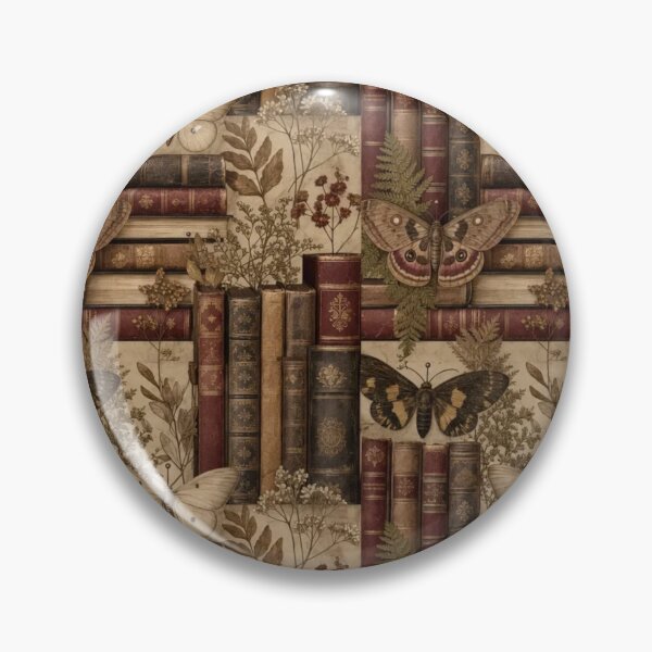 Item preview, Vintage Book Stacks And Pinned Moths Dark Academia Seamless Pattern Antique Gold designed and sold by StickyGuys.