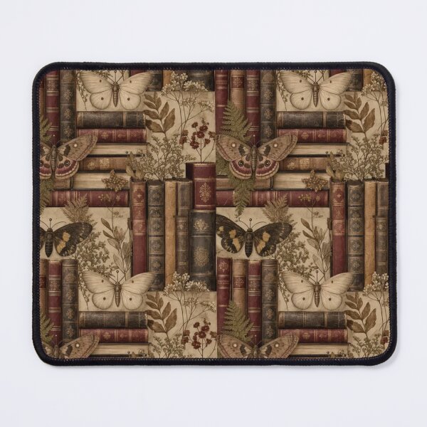 Item preview, Vintage Book Stacks And Pinned Moths Dark Academia Seamless Pattern Antique Gold designed and sold by StickyGuys.