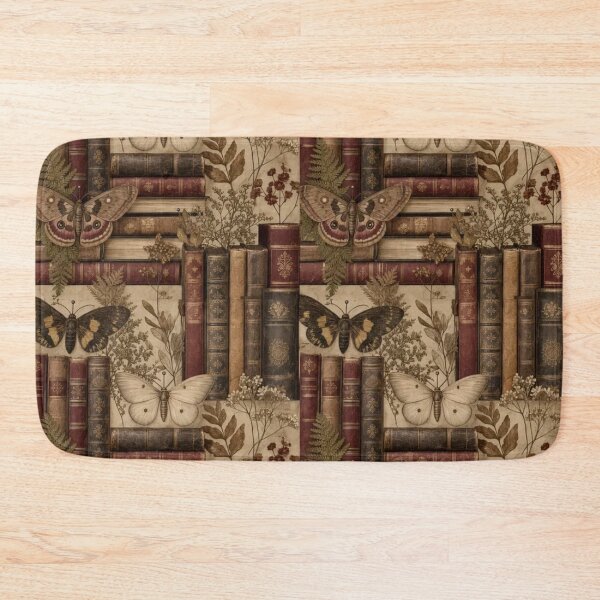 Item preview, Vintage Book Stacks And Pinned Moths Dark Academia Seamless Pattern Antique Gold designed and sold by StickyGuys.