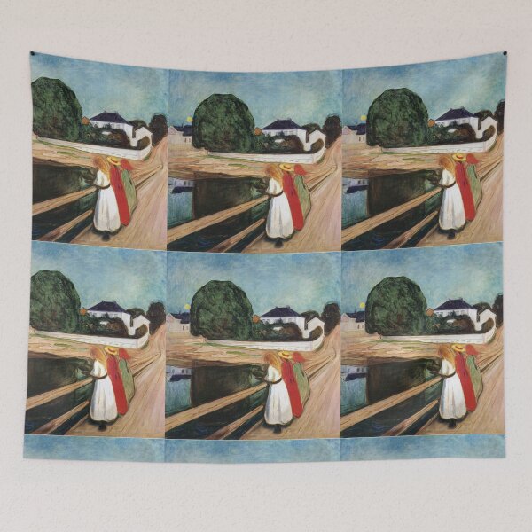 Item preview, The Girls on the Bridge Edvard Munch Art designed and sold by ArtUnova.