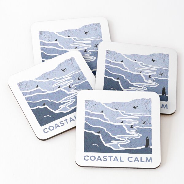 Item preview, Vintage Grunge Coastal Illustration with Coastal Calm designed and sold by GabeMountainArt.