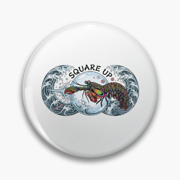 Item preview, Square Up Peacock Mantis Shrimp Japanese Tattoo designed and sold by Arc2020.