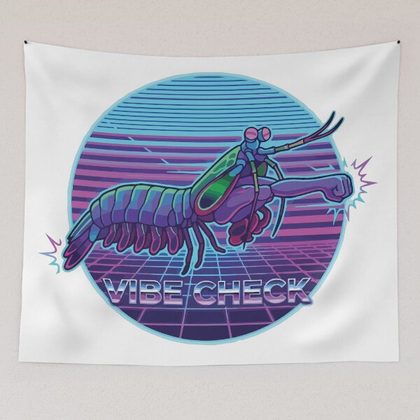 Item preview, Vibe Check Retro Sunset Peacock Mantis Shrimp designed and sold by Arc2020.