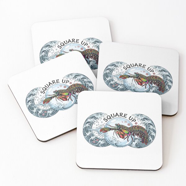 Item preview, Square Up Peacock Mantis Shrimp Japanese Tattoo designed and sold by Arc2020.
