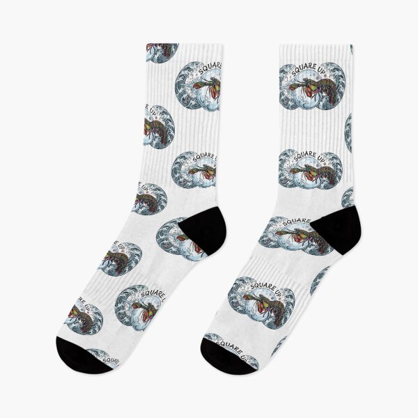 Item preview, Square Up Peacock Mantis Shrimp Japanese Tattoo designed and sold by Arc2020.