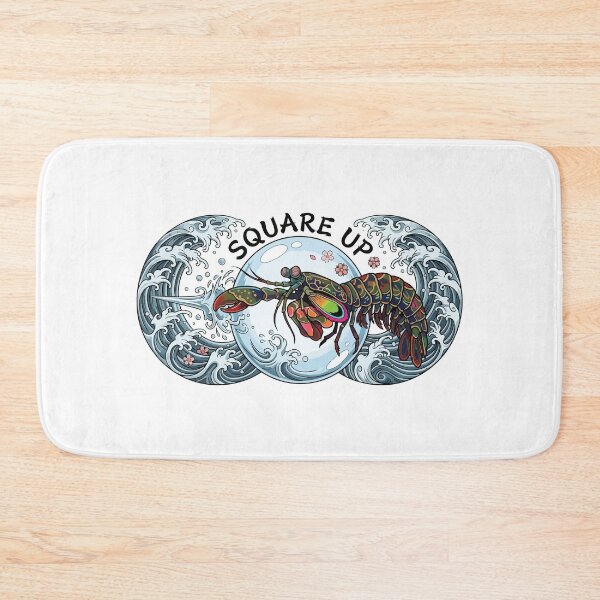 Item preview, Square Up Peacock Mantis Shrimp Japanese Tattoo designed and sold by Arc2020.