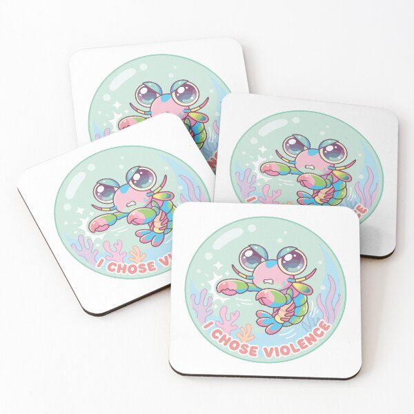 Item preview, I Chose Violence Kawaii Peacock Mantis Shrimp designed and sold by Arc2020.