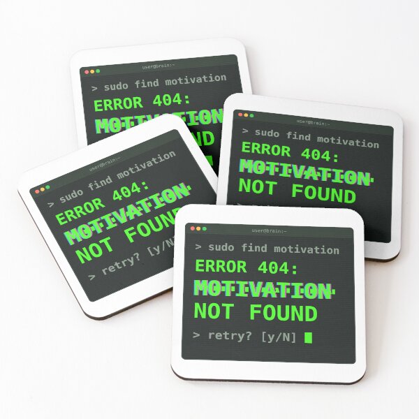 Item preview, Error 404 Motivation Not Found – Glitch Cyberpunk Design designed and sold by Kayam Store.