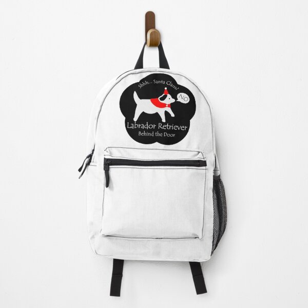 Item preview, Funny Labrador Retriever Santa Claus Behind the Door Black Base designed and sold by Na7nasColorShop.