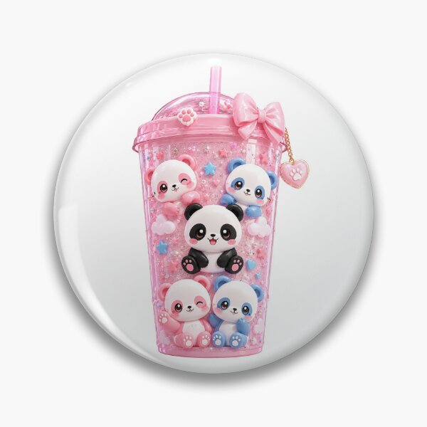 Item preview, Cute Pink Panda Tumbler – Kawaii 3D Pastel Cup Aesthetic Sticker designed and sold by AstraDrip Studio.