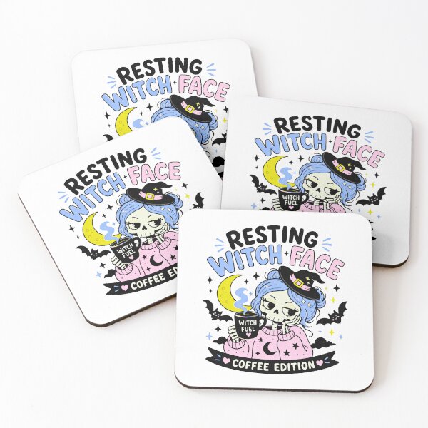 Item preview, Resting witch face, Funny Coffee Skeleton designed and sold by wesdesignshop.