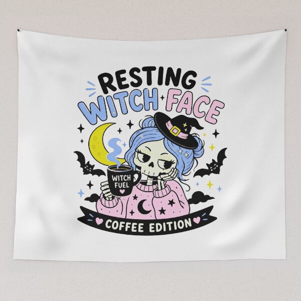 Item preview, Resting witch face, Funny Coffee Skeleton designed and sold by wesdesignshop.