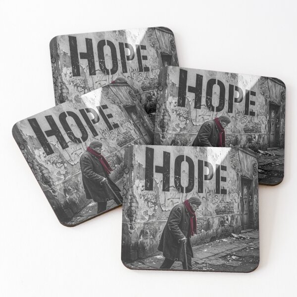 Item preview, Hope written on old urban wall street photography print designed and sold by MarCinu Art.