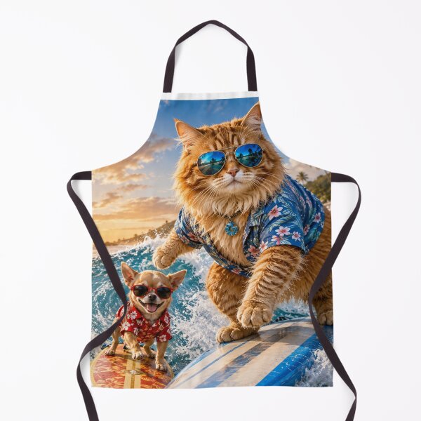 Artikelvorschau, Surfende Katze und Chihuahua – Tropisches Stranddesign entworfen und verkauft von Extremeallie.