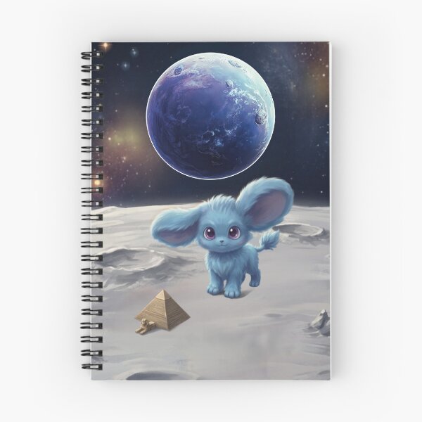 Item preview, Cute Blue Moon Creature Space Art – Kawaii Fantasy Animal On The Moon – Adorable Space Pet Print – Magical Blue Creature Gift designed and sold by @SHINTOSARTSTORE.