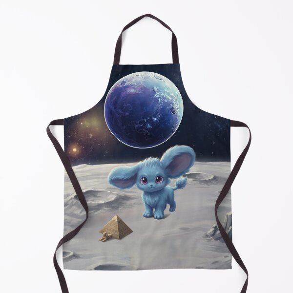 Item preview, Cute Blue Moon Creature Space Art – Kawaii Fantasy Animal On The Moon – Adorable Space Pet Print – Magical Blue Creature Gift designed and sold by @SHINTOSARTSTORE.