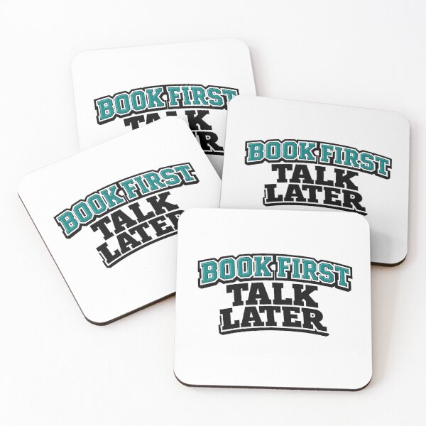 Item preview,  Book First Talk Later Funny Reader Quote Sticker designed and sold by Gremlin Hours.