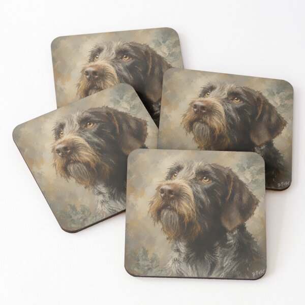 Item preview, German Wirehaired Pointer Portrait – Hand-Painted Hunting Dog Wall Art designed and sold by TammyHunterArt.