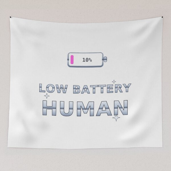 Item preview, Low Battery Human – Chrome Y2K Futuristic Aesthetic designed and sold by Kayam Store.