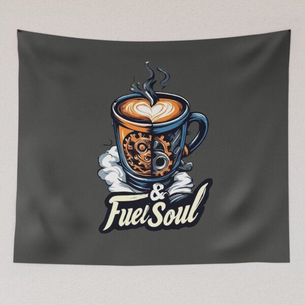 Item preview, Fuel & Soul Steampunk Coffee Mug Heart Latte Barista Art 02 designed and sold by Shift-Bloom.