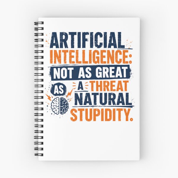 Item preview, Artificial Intelligence: Not As Great As A Threat As Natural Stupidity Tech Programmer Humor designed and sold by RetroMini2026.