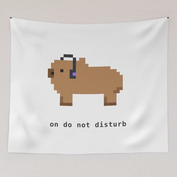 Item preview, Pixel Capybara On Do Not Disturb – 8-Bit Chill designed and sold by Kayam Store.