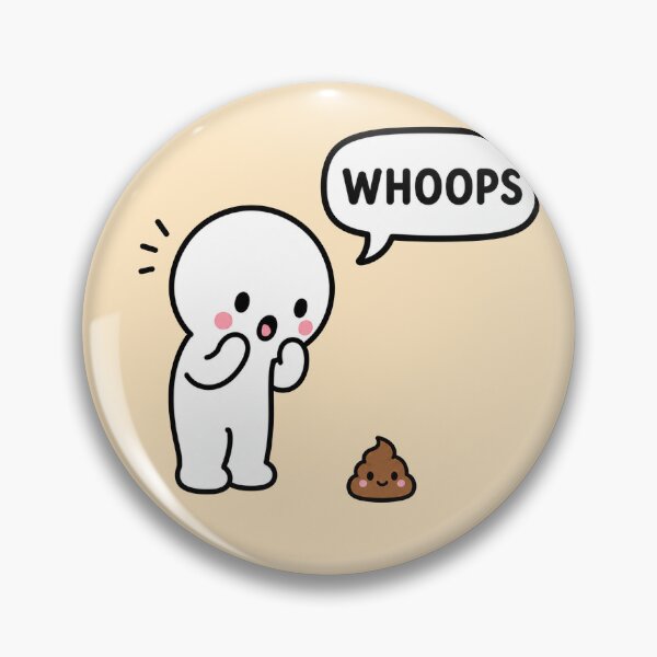 Item preview, Whoops Funny Poop Sticker Design designed and sold by MonkiFlipp.