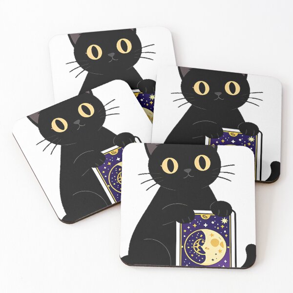 Item preview, Black Cat with Tarot Cards Icon designed and sold by IllumeInk.