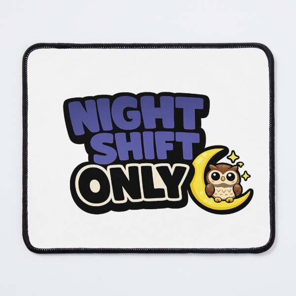 Item preview, Night Shift Only Cute Owl Funny Sticker designed and sold by Gremlin Hours.