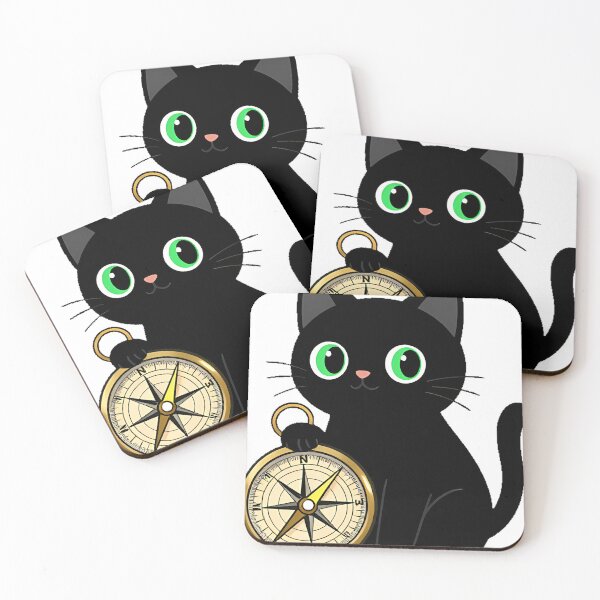 Item preview, Black Cat with Nordic Compass Icon designed and sold by IllumeInk.