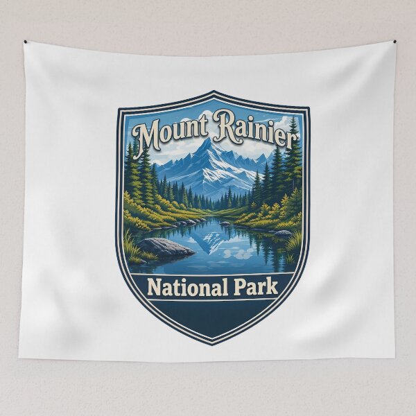 Item preview, Mount Rainier National Park Travel Landscape designed and sold by FrontierCosmic.