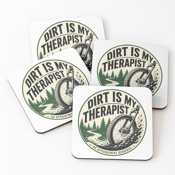 Item preview, Dirt Is My Therapist MTB T-Shirt | Trail Therapy Mountain Bike Design designed and sold by SingleTrackes.