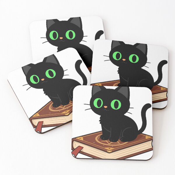 Item preview, Black Cat with Spellbook Icon designed and sold by IllumeInk.