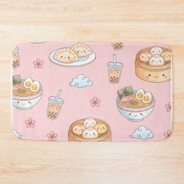 Item preview, Cute Kawaii Asian Treats Pattern | Ramen, Bao, Gyoza & Boba Tea designed and sold by BeataPrint.