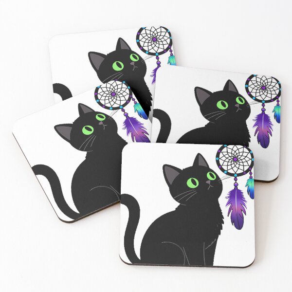 Item preview, Black Cat with Dreamcatcher Icon designed and sold by IllumeInk.
