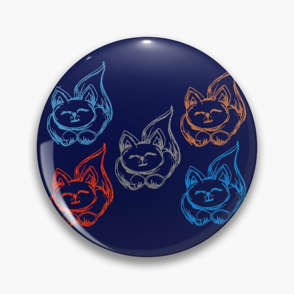 Item preview, Colorful Sketchy Happy Cute Purring Cats Hand Drawn Ballpoint Pen Dark Blue designed and sold by BOKEbyTC.