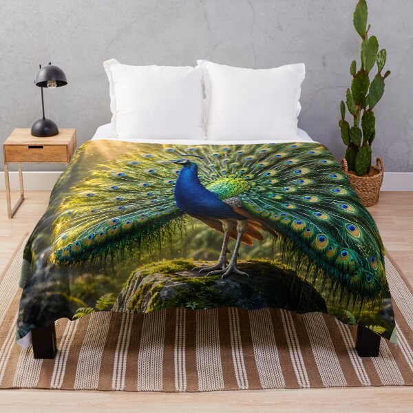 Item preview, Majestic Peacock Forest Wildlife Art designed and sold by hutofdesigns.