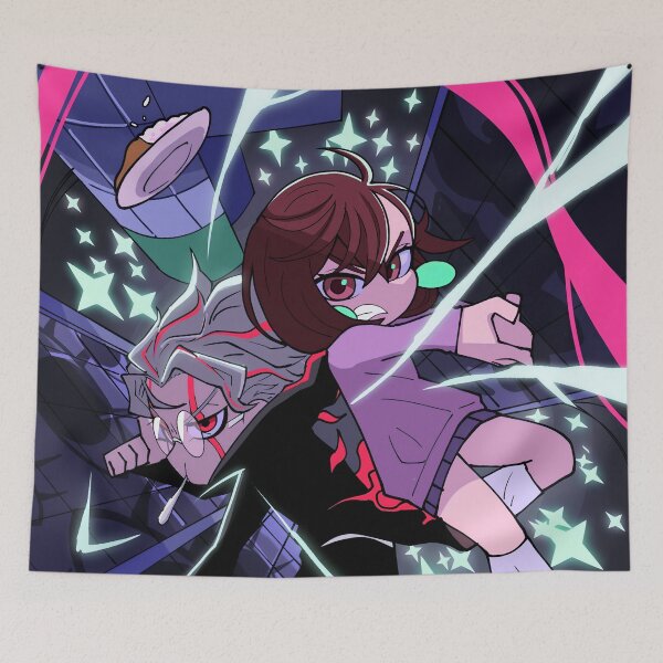 Item preview, Okarun and Momo Energy Action Pose designed and sold by PRINTATSTUDIO.