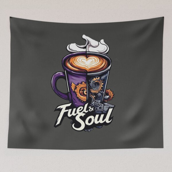 Item preview, Fuel & Soul Steampunk Coffee Mug Heart Latte Barista Art 03 designed and sold by Shift-Bloom.
