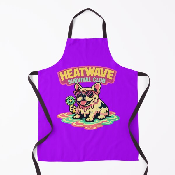 Item preview, Heatwave Survival Club – Funny Retro French Bulldog Badge designed and sold by Timeless Junction.