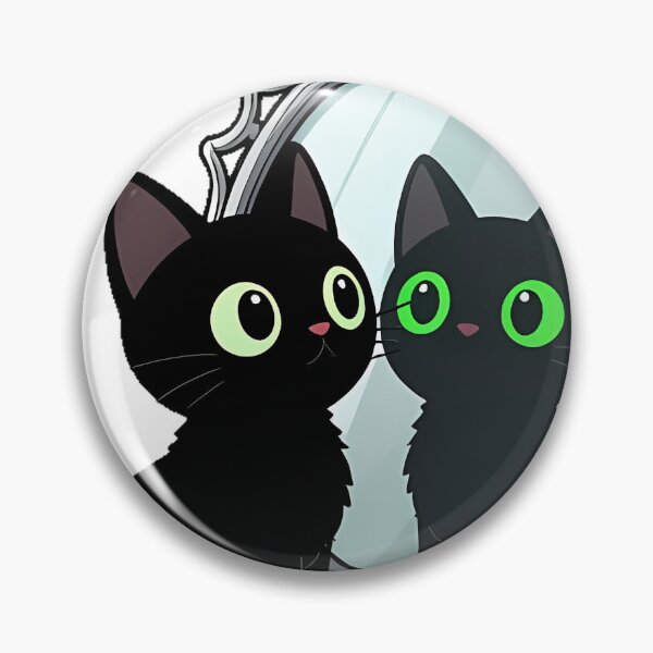 Item preview, Black Cat with Gothic Mirror Icon designed and sold by IllumeInk.