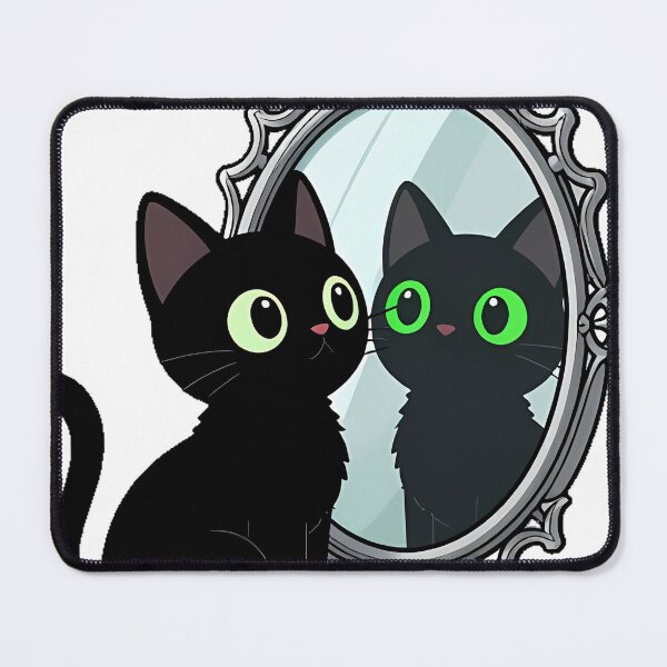 Item preview, Black Cat with Gothic Mirror Icon designed and sold by IllumeInk.