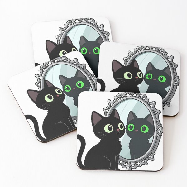 Item preview, Black Cat with Gothic Mirror Icon designed and sold by IllumeInk.